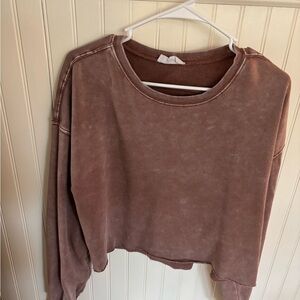 Double Zero Chestnut Cropped Sweatshirt